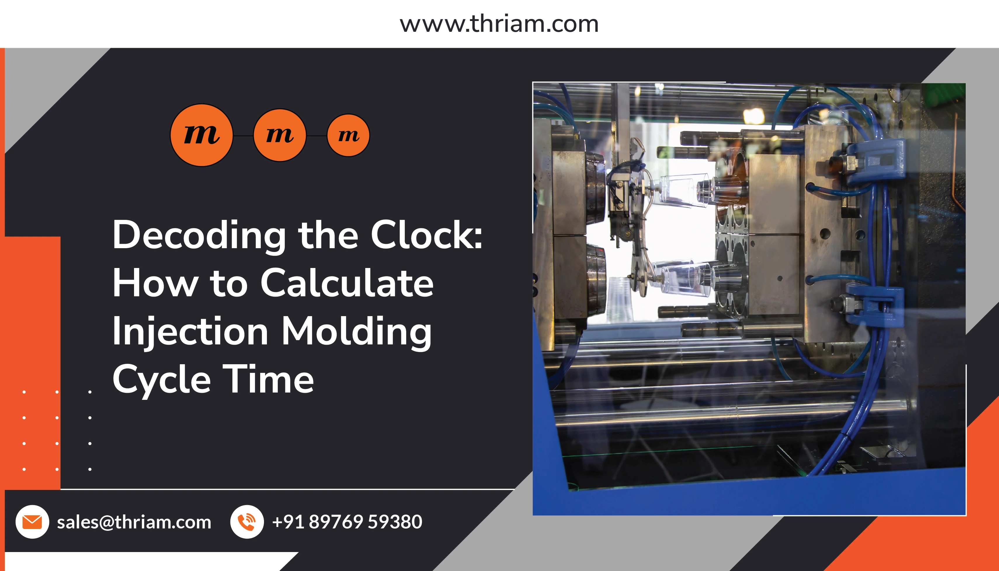 Decoding the Clock: How to Calculate Injection Molding Cycle Time banner by Thriam